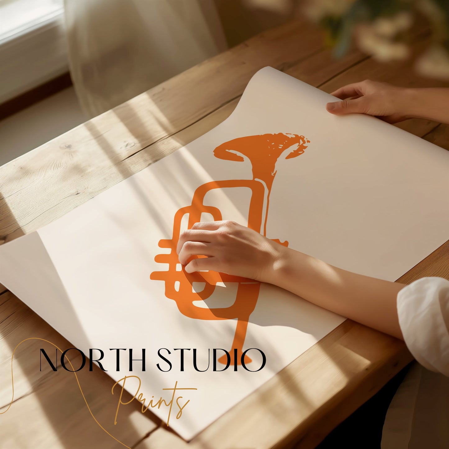 Premium Poster of Bold Trumpet Graphic Art Orange Wall Art Posters