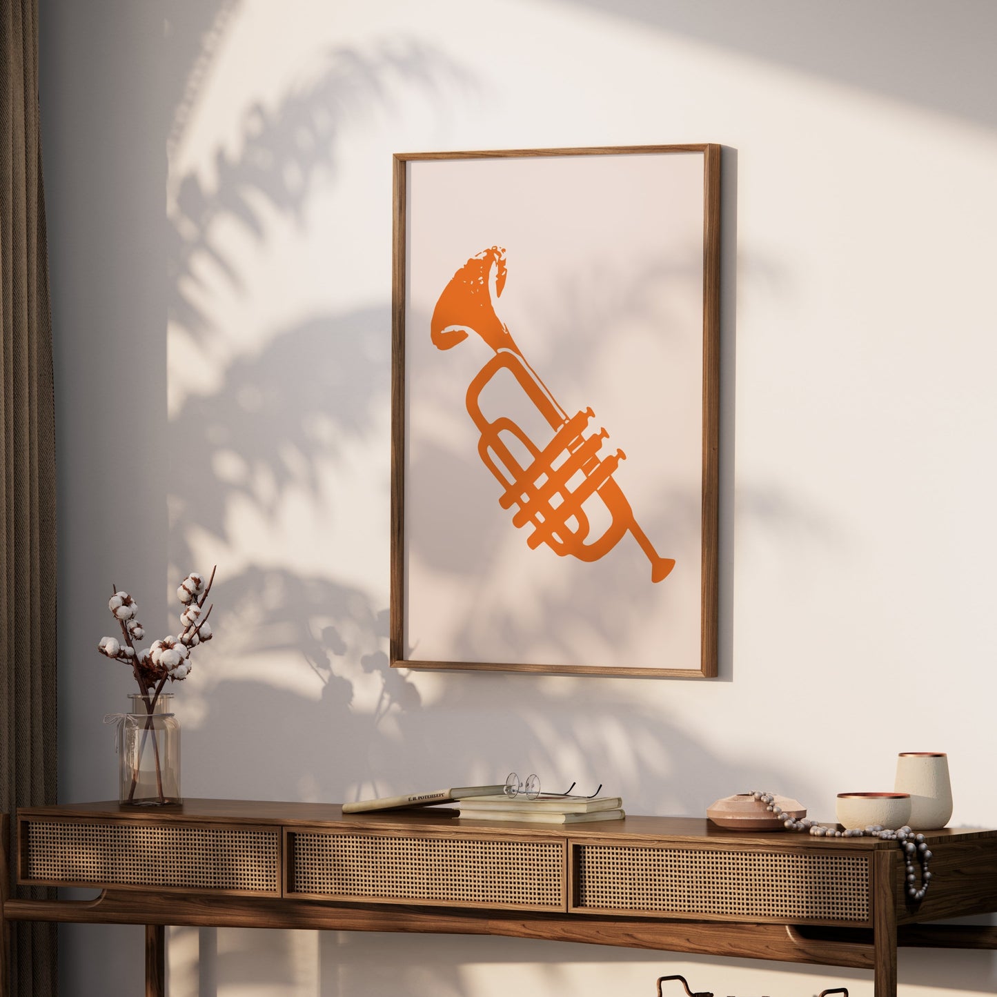 Premium Poster of Bold Trumpet Graphic Art Orange Wall Art Posters