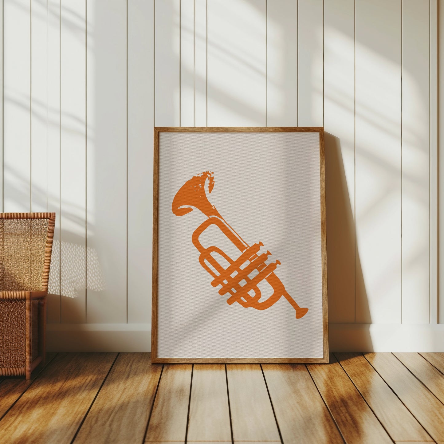 Premium Poster of Bold Trumpet Graphic Art Orange Wall Art Posters
