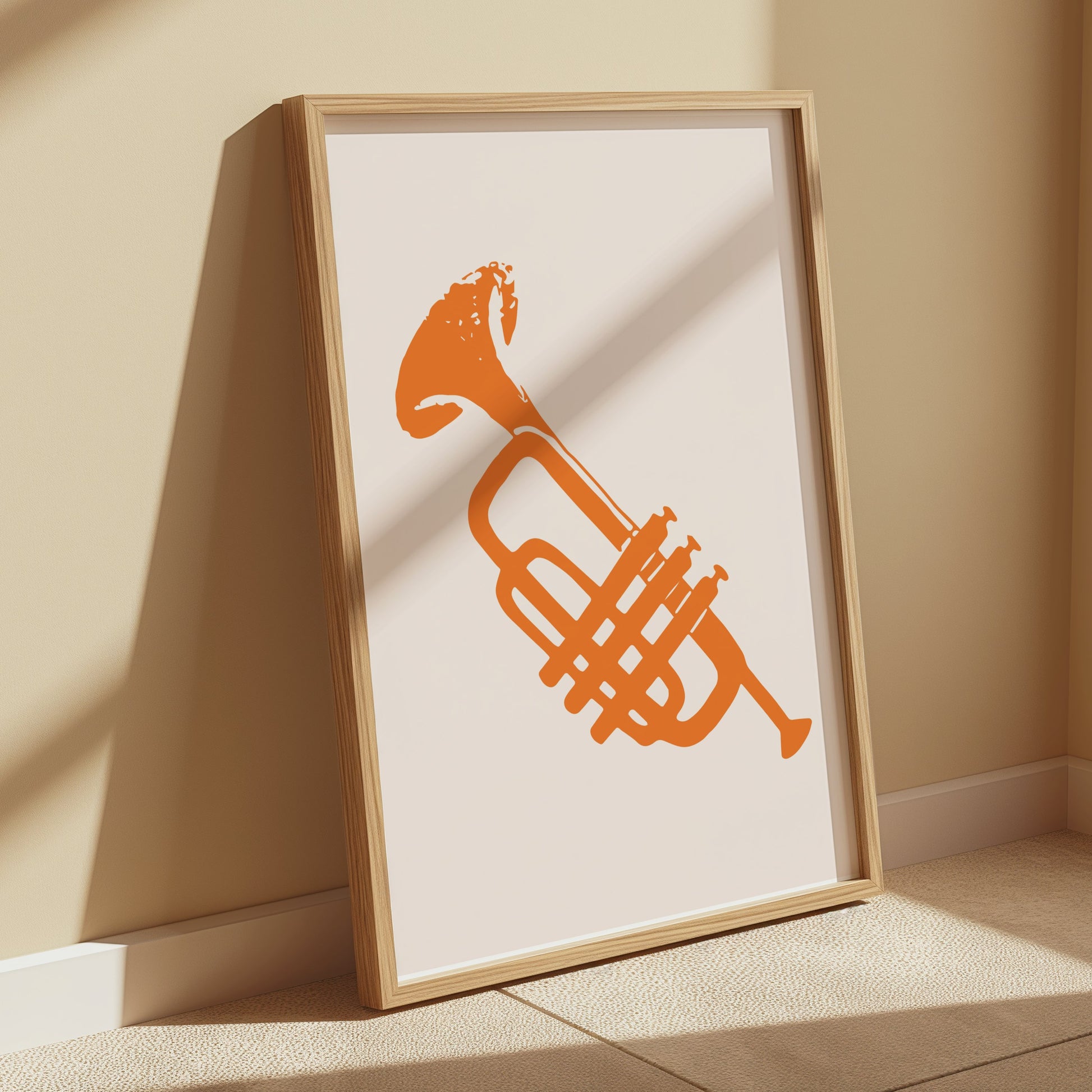 Premium Poster of Bold Trumpet Graphic Art Orange Wall Art Posters