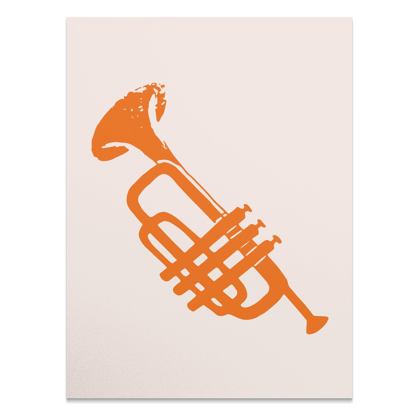 Premium Poster of Bold Trumpet Graphic Art Orange Wall Art Posters