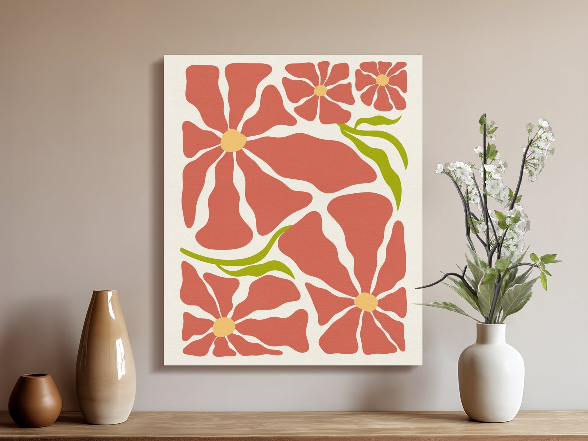 Premium Poster of Bold and Vibrant Floral Wall Art Canvas Wraps