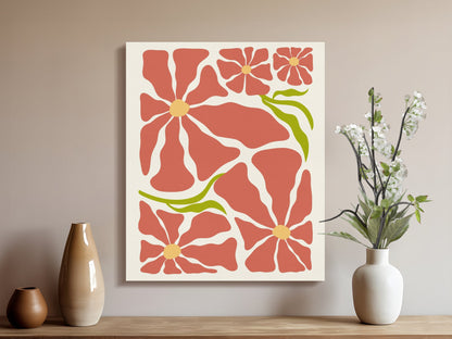 Premium Poster of Bold and Vibrant Floral Wall Art Canvas Wraps