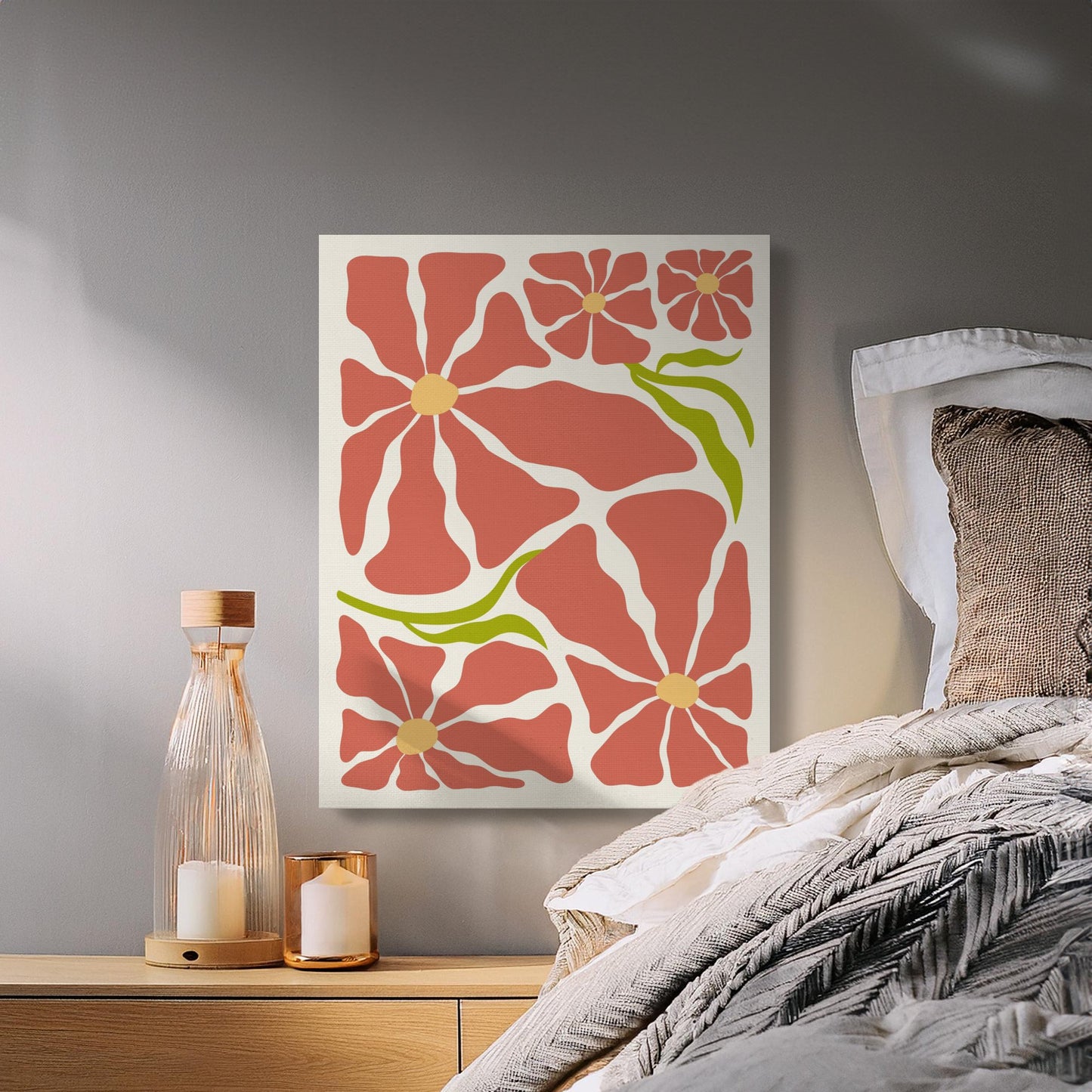 Premium Poster of Bold and Vibrant Floral Wall Art Canvas Wraps