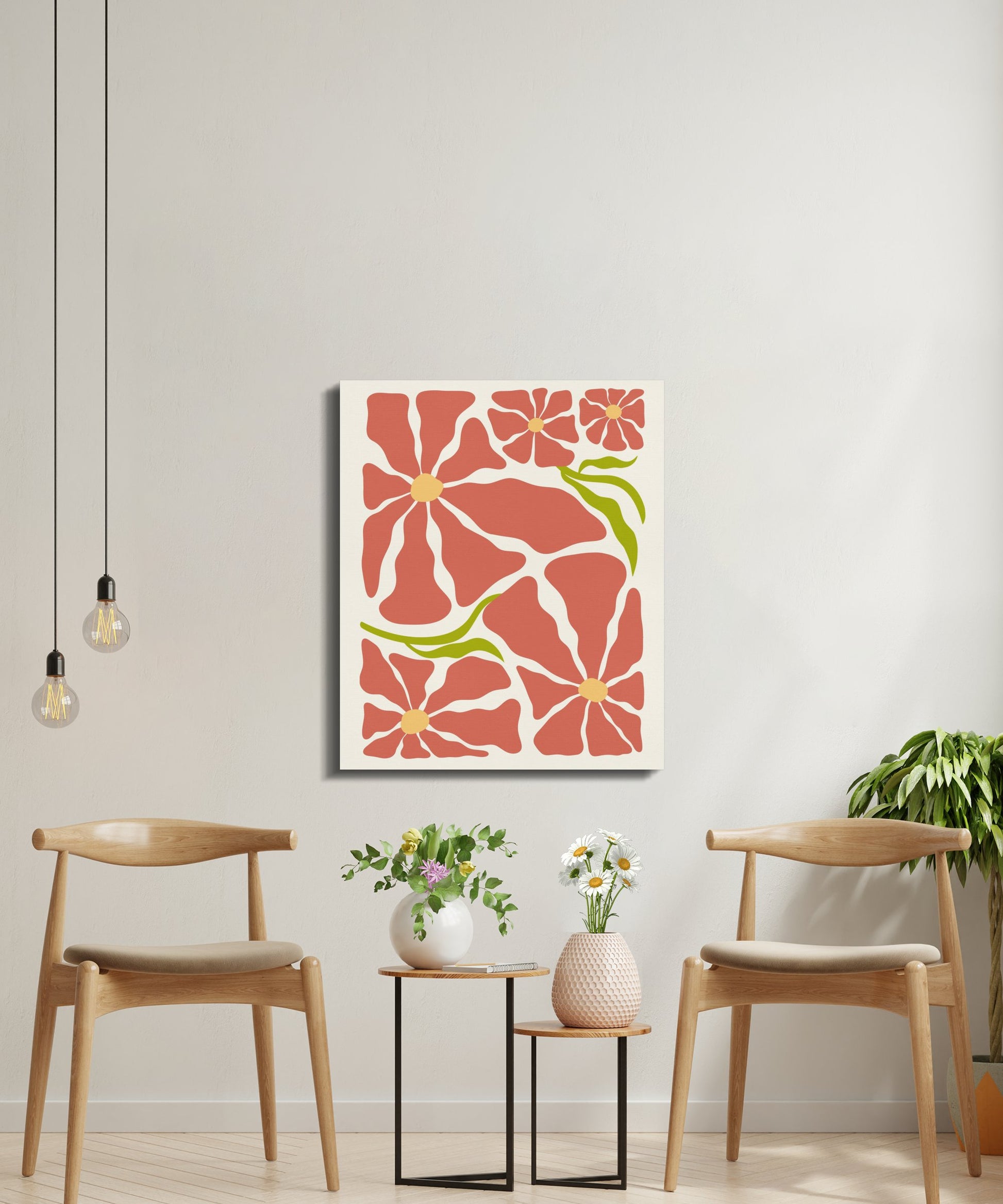 Premium Poster of Bold and Vibrant Floral Wall Art Canvas Wraps