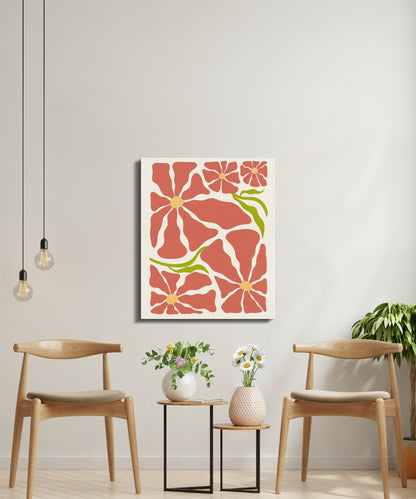 Premium Poster of Bold and Vibrant Floral Wall Art Canvas Wraps