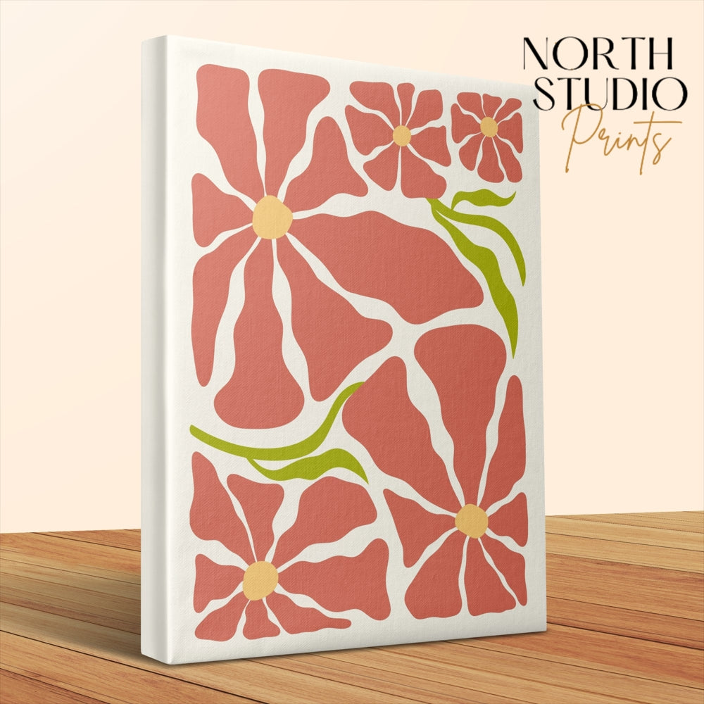 Premium Poster of Bold and Vibrant Floral Wall Art Canvas Wraps