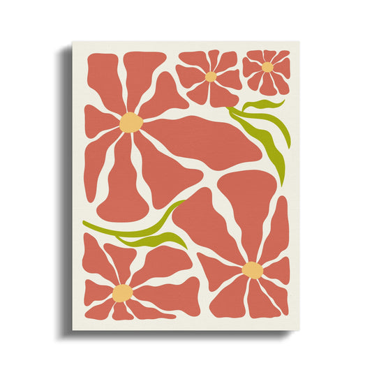 Premium Poster of Bold and Vibrant Floral Wall Art Canvas Wraps