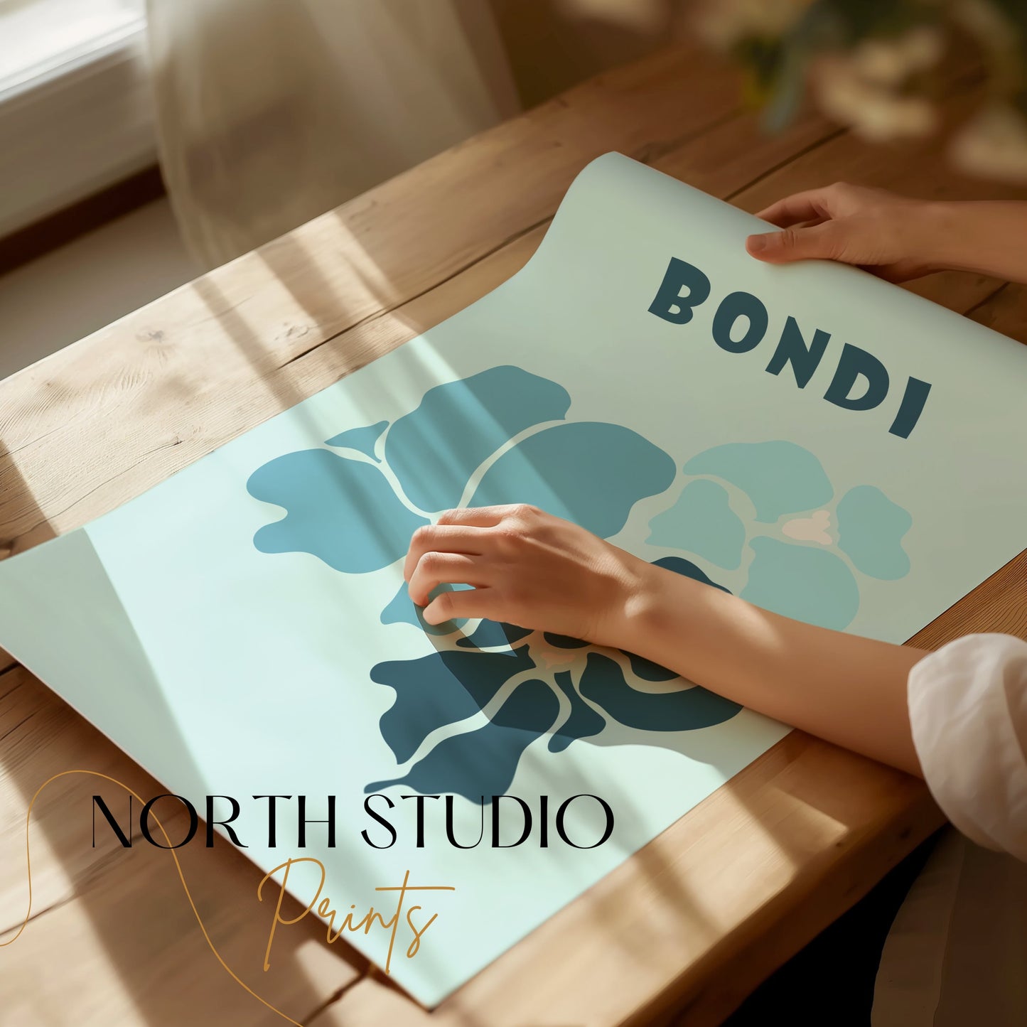 Premium Poster of Bondi Floral Blue Theme Wall Art Print Posters