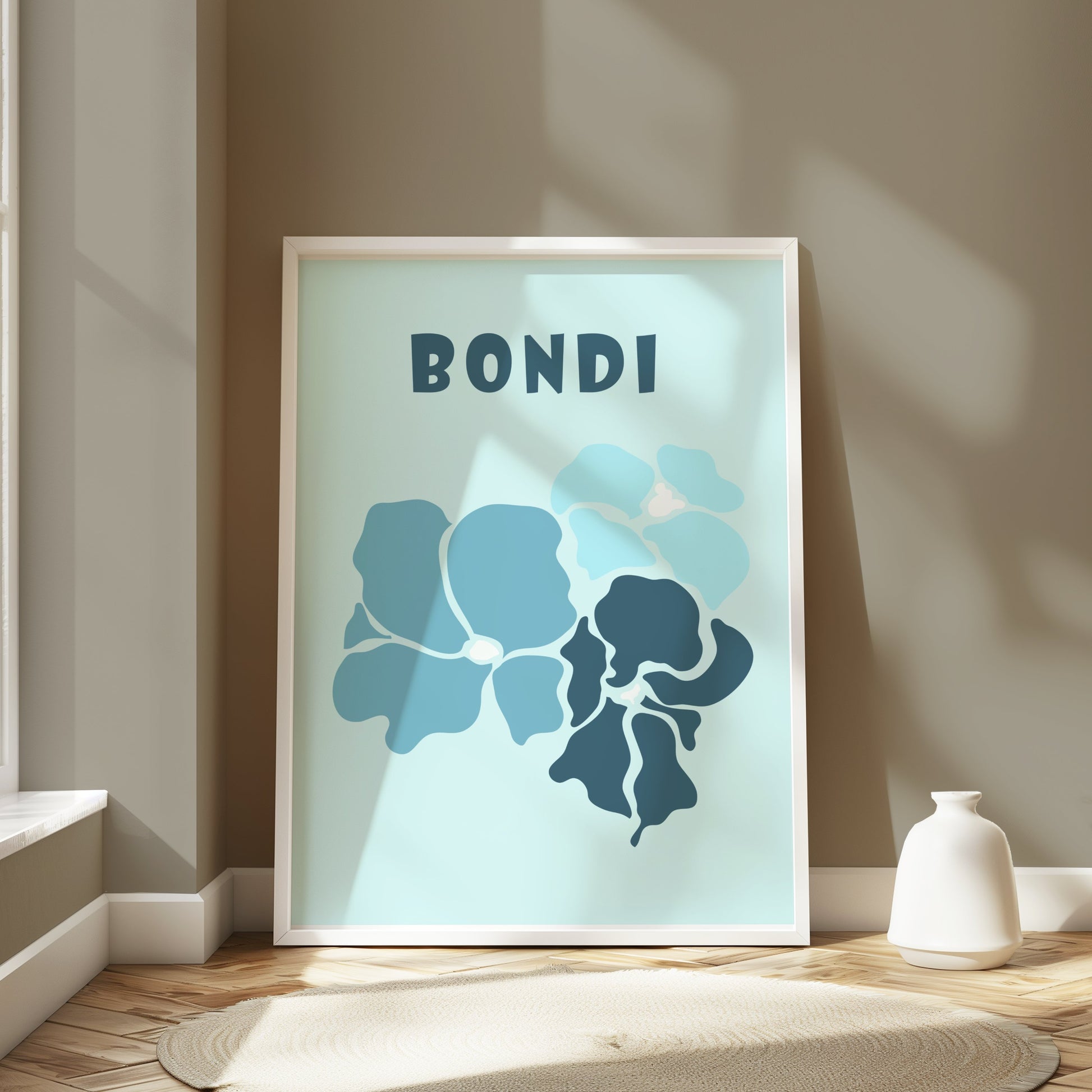 Premium Poster of Bondi Floral Blue Theme Wall Art Print Posters