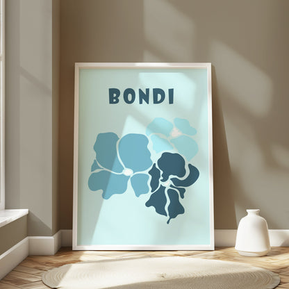 Premium Poster of Bondi Floral Blue Theme Wall Art Print Posters