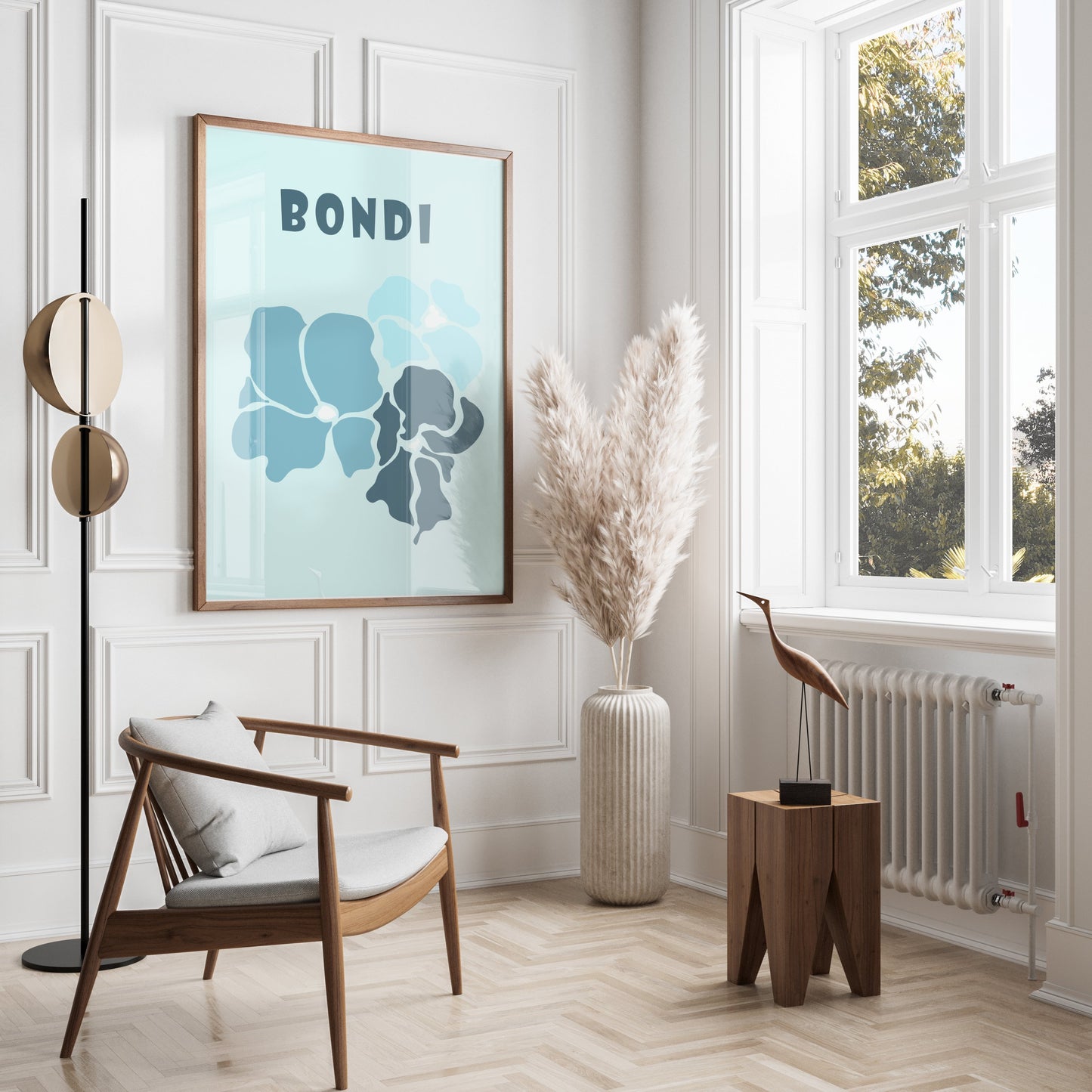 Premium Poster of Bondi Floral Blue Theme Wall Art Print Posters