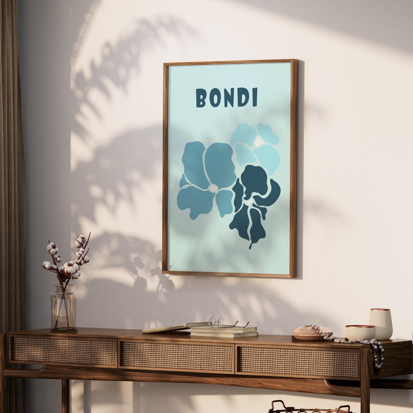 Premium Poster of Bondi Floral Blue Theme Wall Art Print Posters