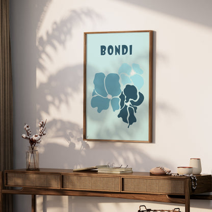 Premium Poster of Bondi Floral Blue Theme Wall Art Print Posters