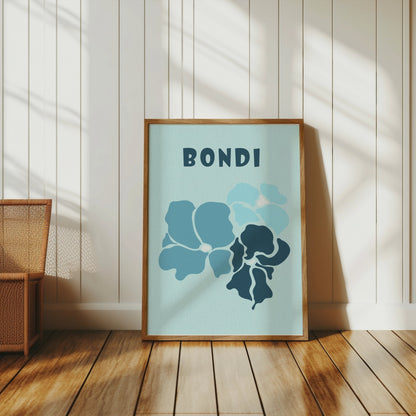 Premium Poster of Bondi Floral Blue Theme Wall Art Print Posters