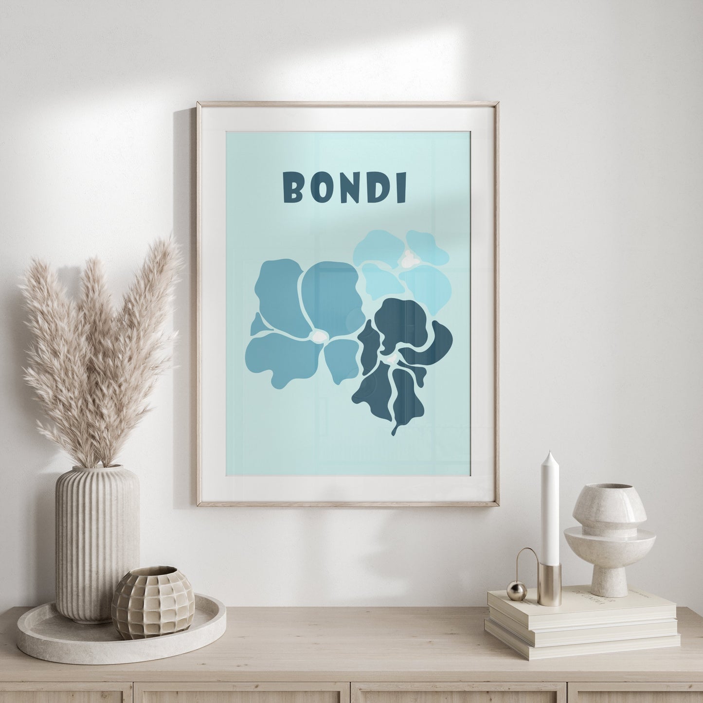 Premium Poster of Bondi Floral Blue Theme Wall Art Print Posters