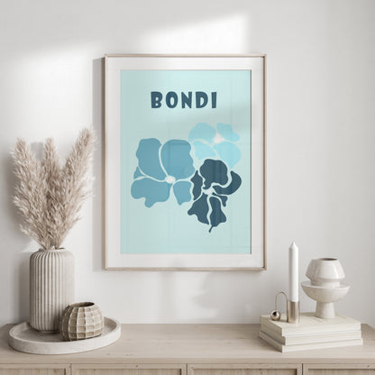 Premium Poster of Bondi Floral Blue Theme Wall Art Print Posters