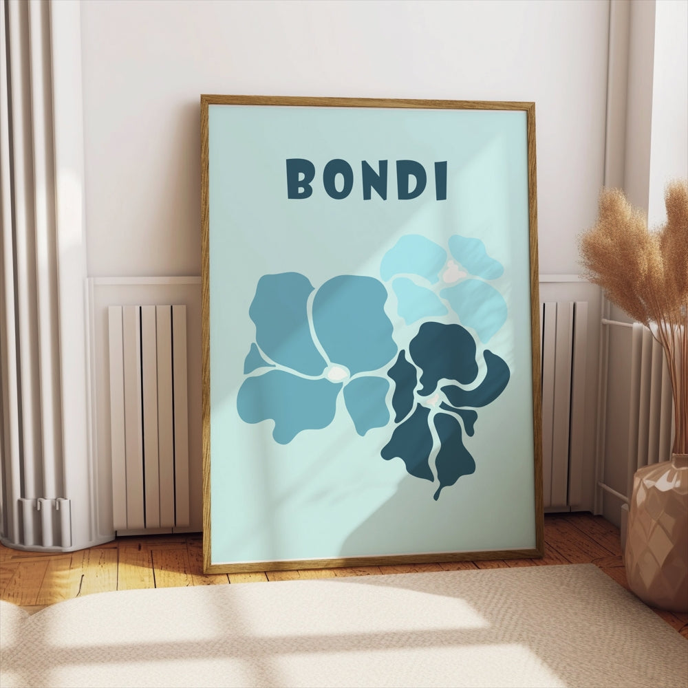 Premium Poster of Bondi Floral Blue Theme Wall Art Print Posters
