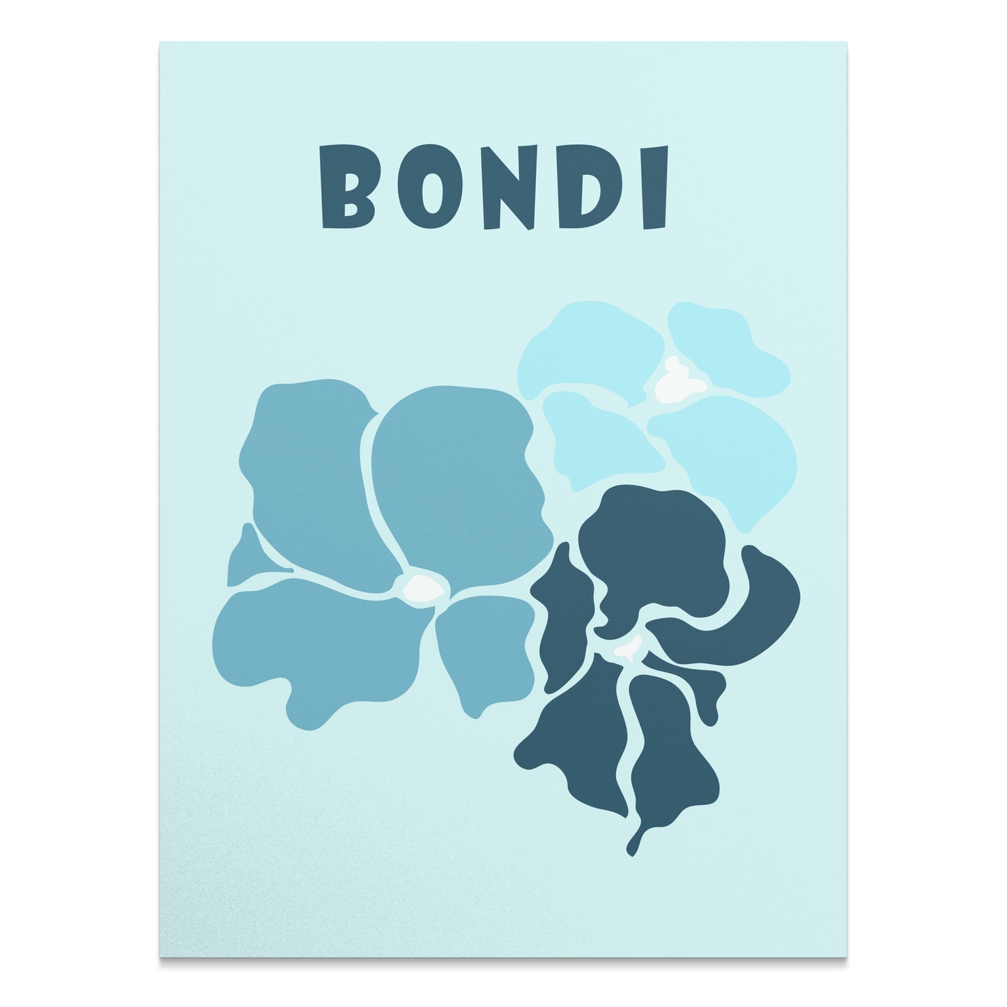 Premium Poster of Bondi Floral Blue Theme Wall Art Print Posters