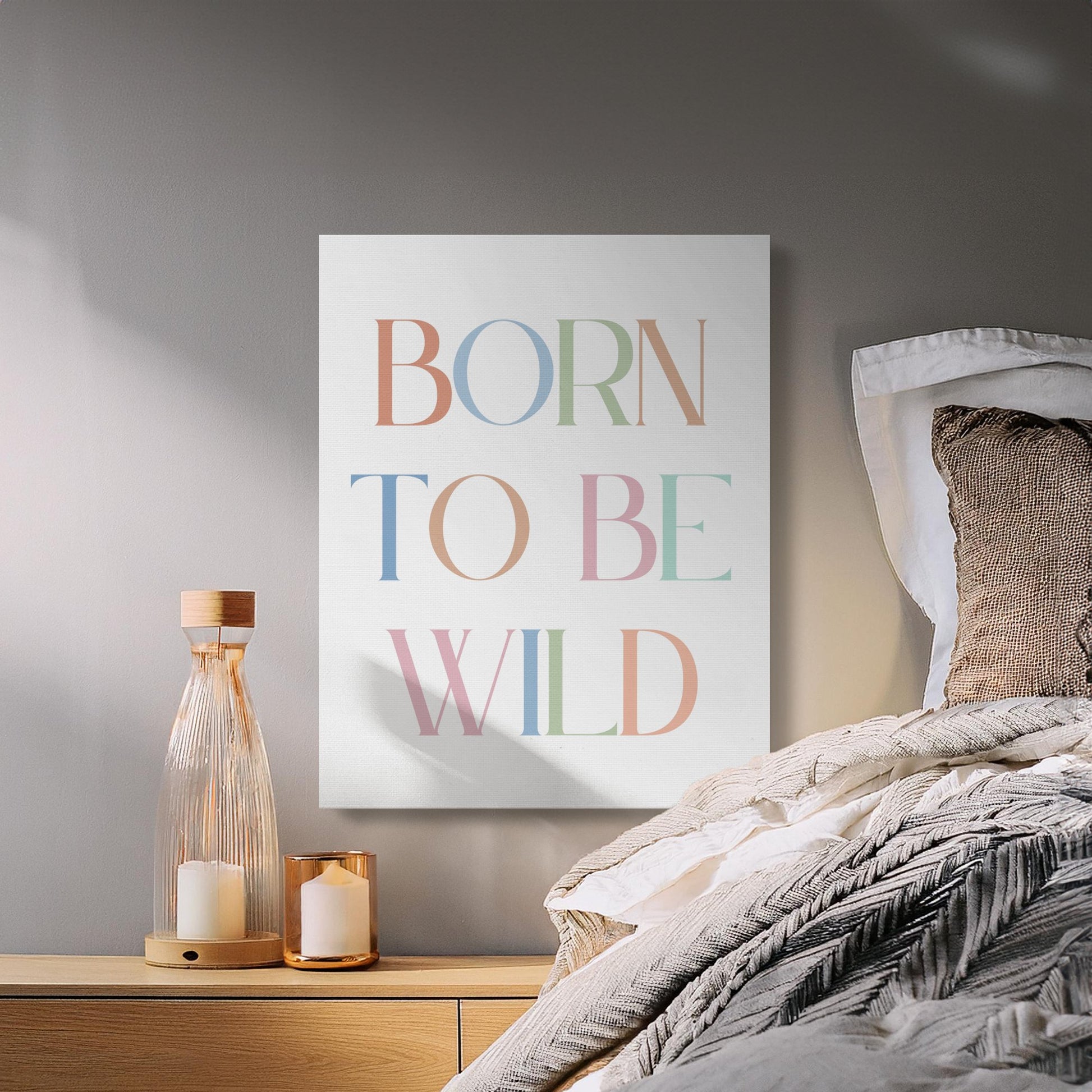 Premium Poster of Born To Be Wild Nursery Wall Art Canvas Wraps