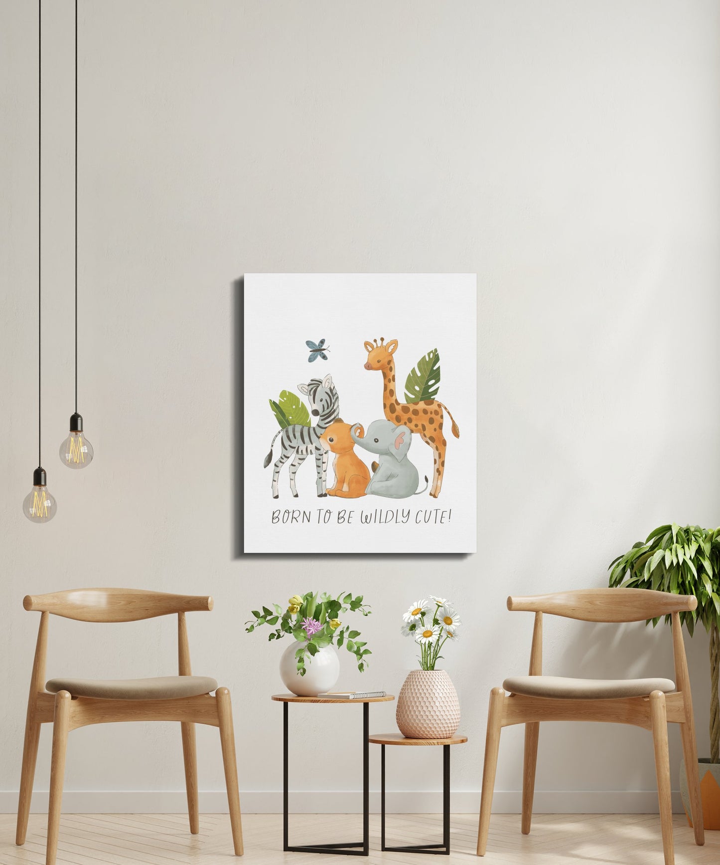 Premium Poster of Born to be Wildly Cute Nursery Wall Art Canvas Wraps