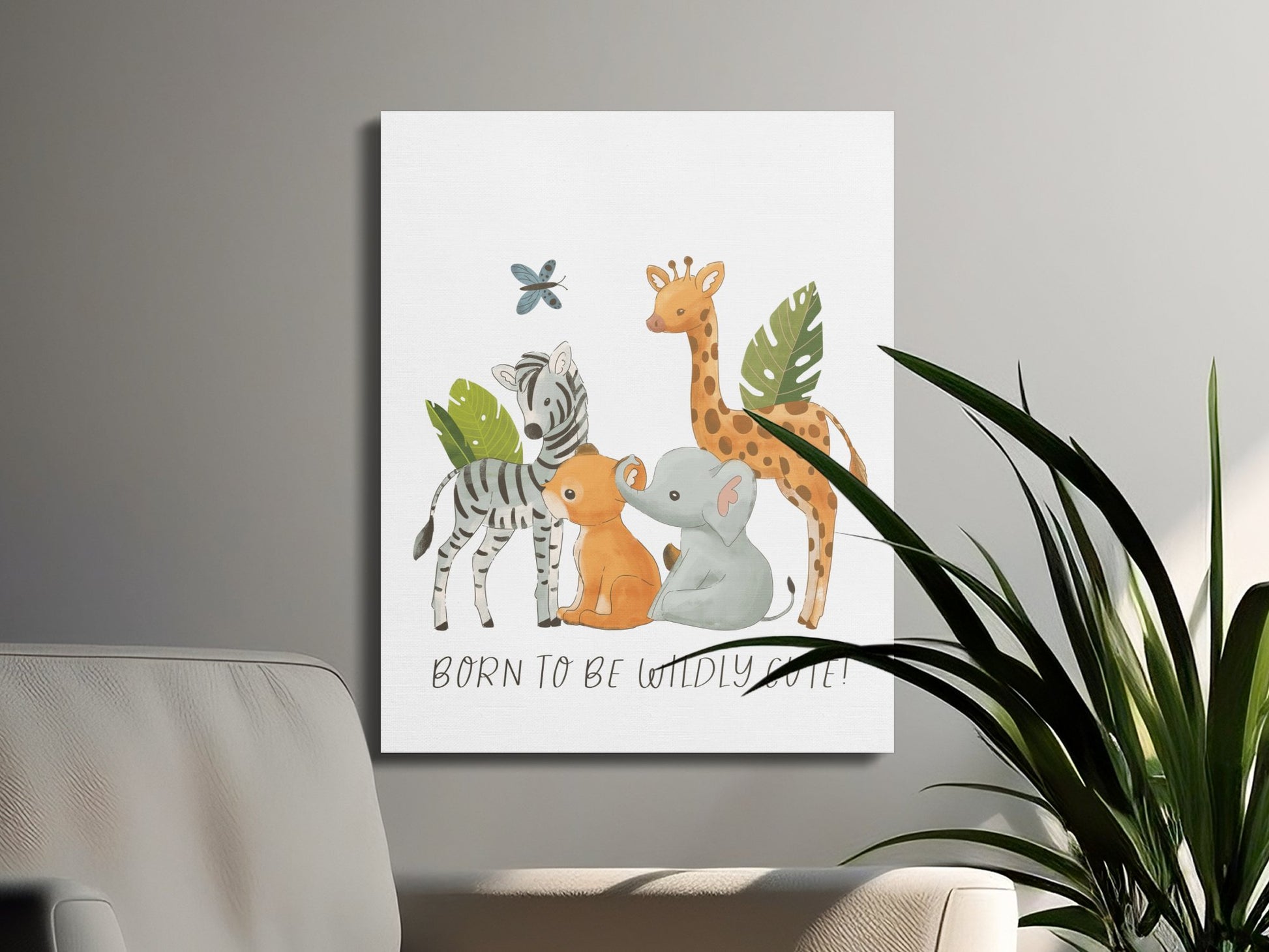 Premium Poster of Born to be Wildly Cute Nursery Wall Art Canvas Wraps