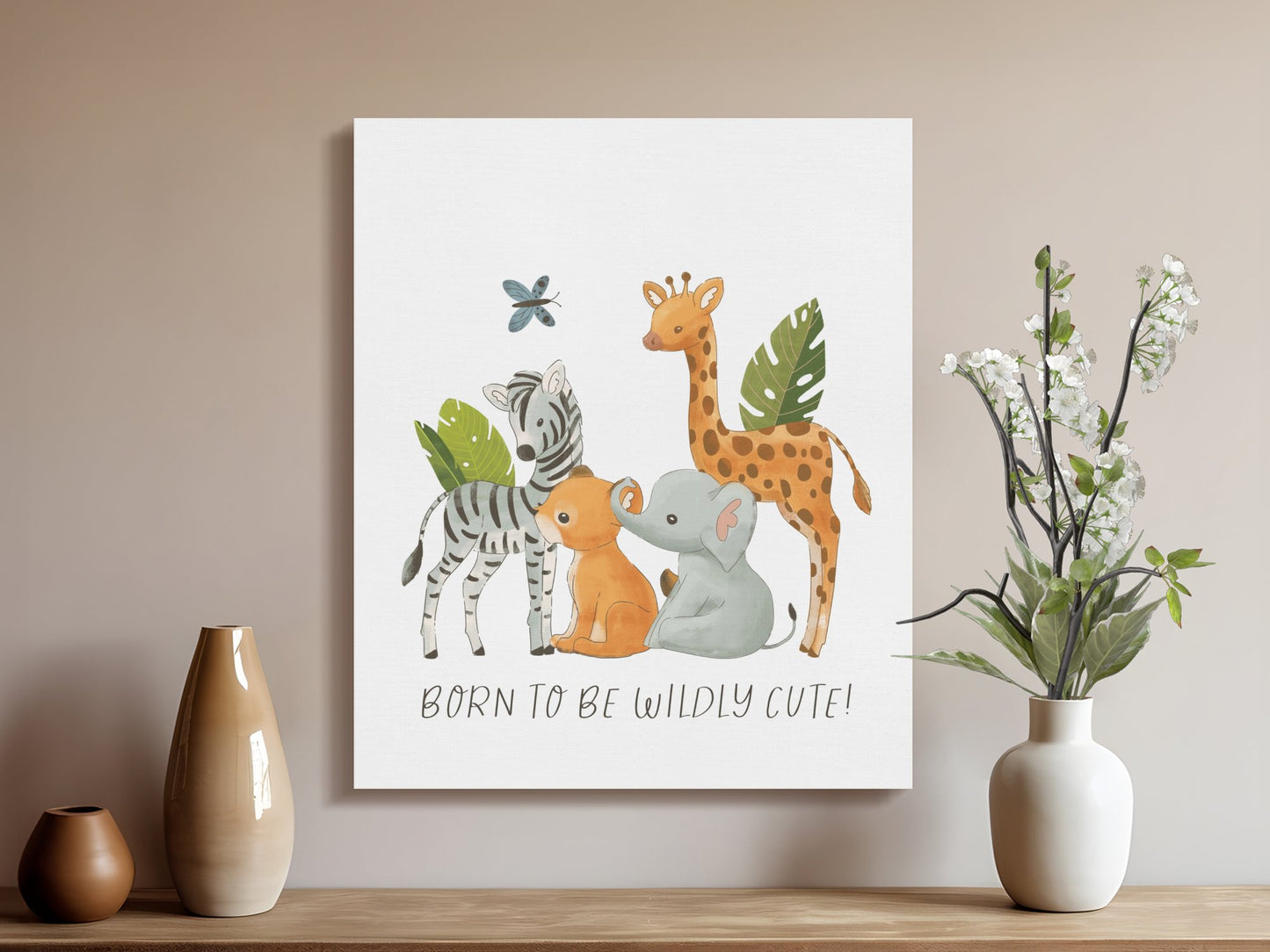 Premium Poster of Born to be Wildly Cute Nursery Wall Art Canvas Wraps