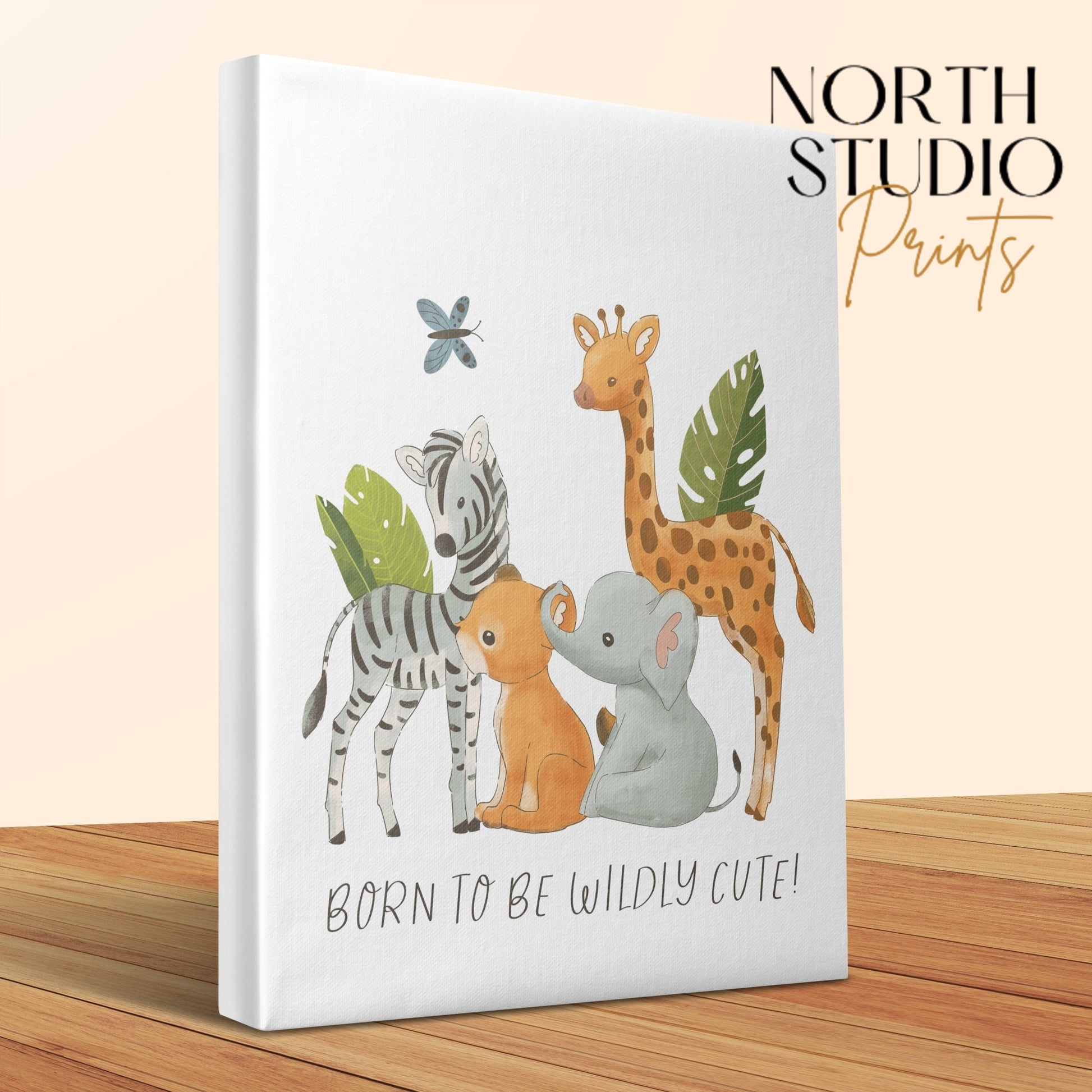 Premium Poster of Born to be Wildly Cute Nursery Wall Art Canvas Wraps