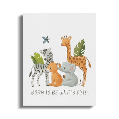 Premium Poster of Born to be Wildly Cute Nursery Wall Art Canvas Wraps