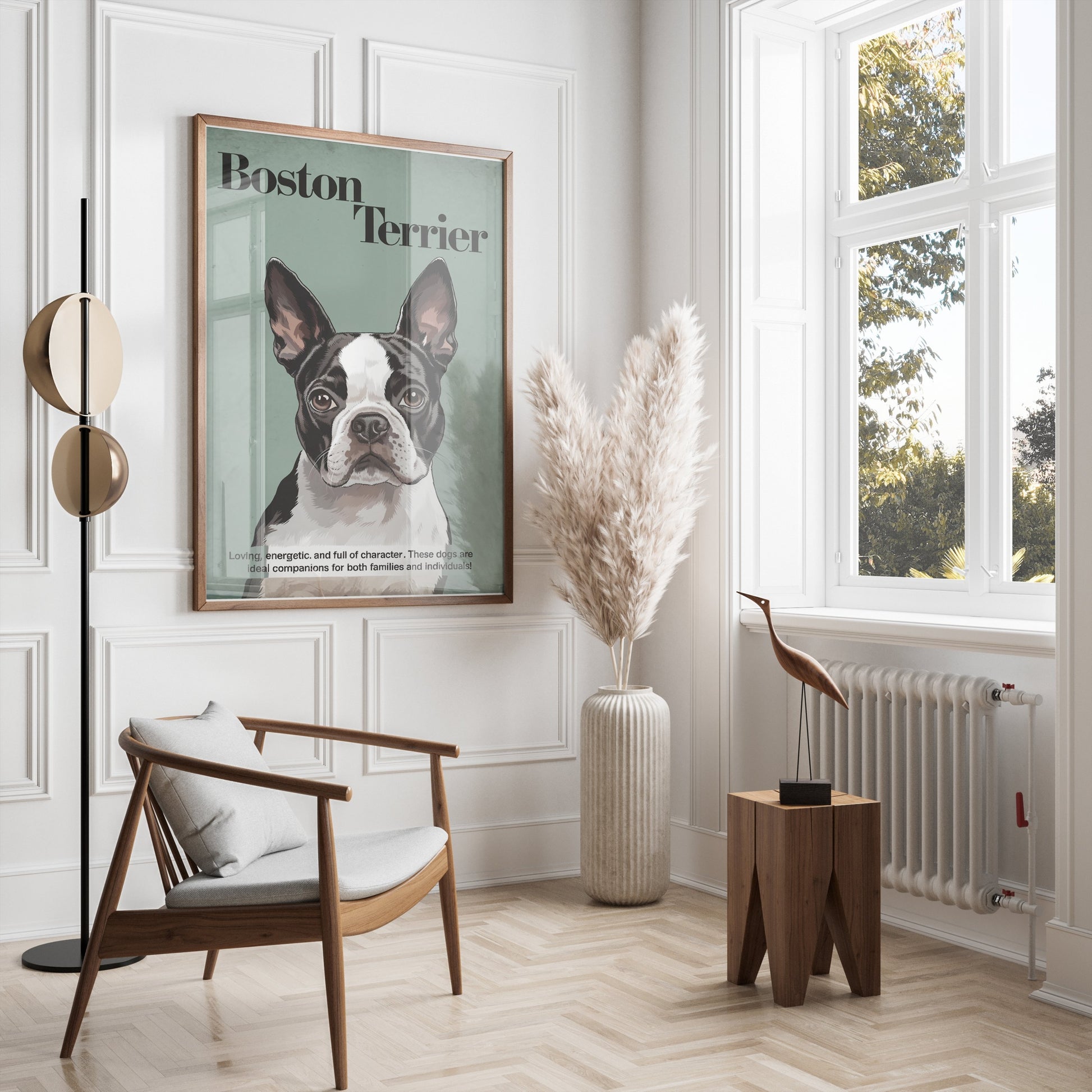 Premium Poster of Boston Terrier Dog Portrait Art Print Posters