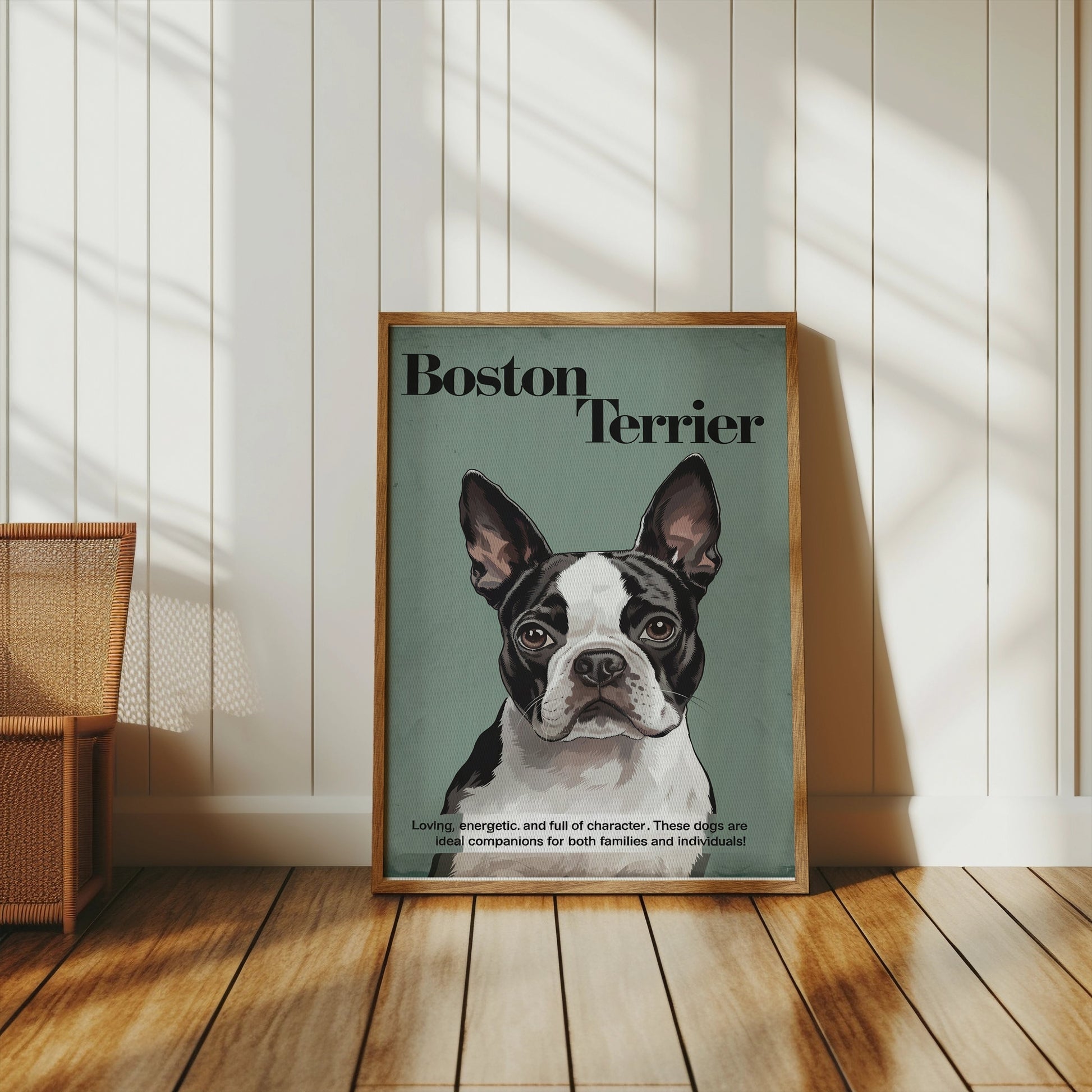 Premium Poster of Boston Terrier Dog Portrait Art Print Posters