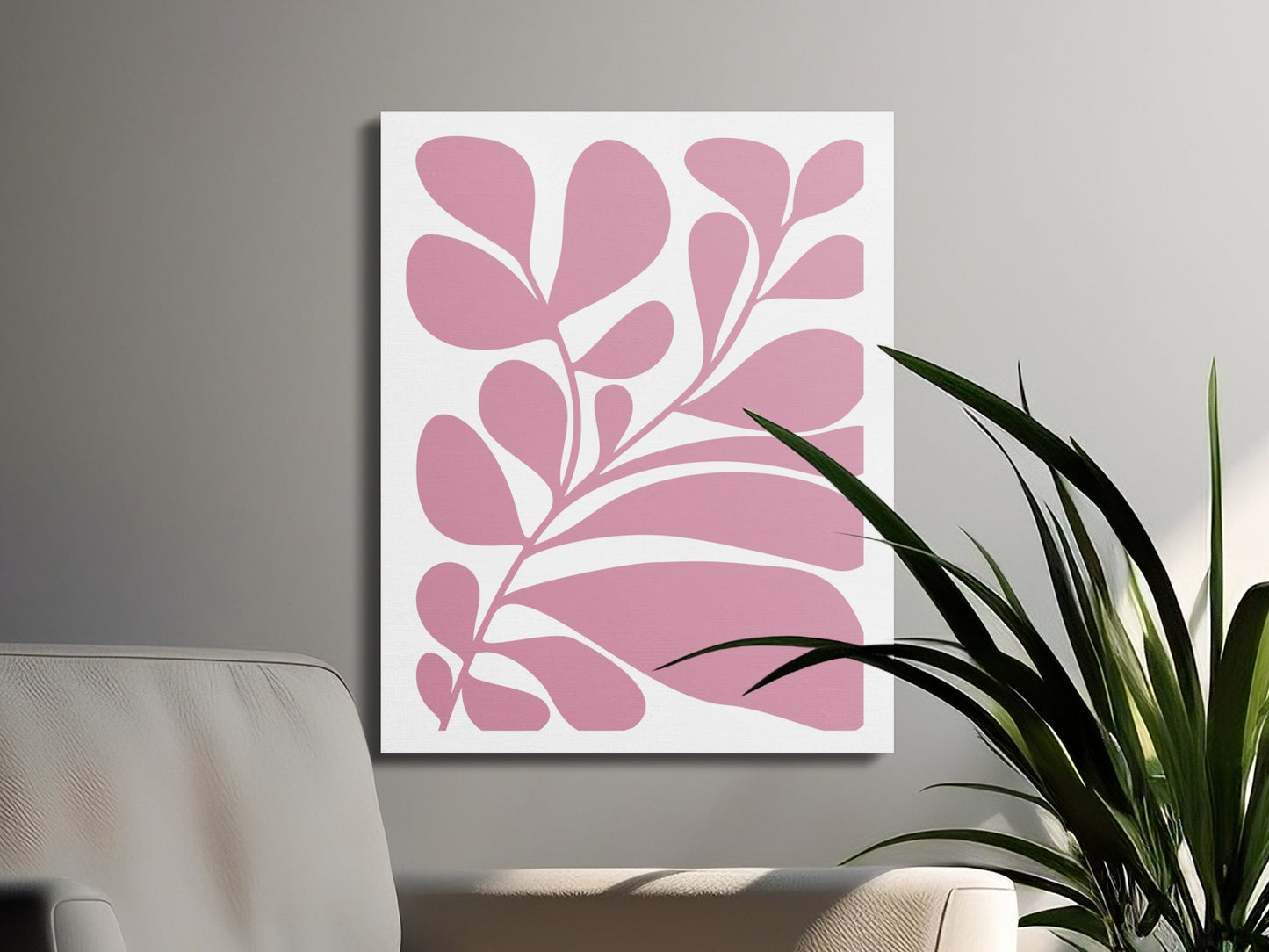 Premium Poster of Botanical Art Pink Floral Design Canvas Wraps