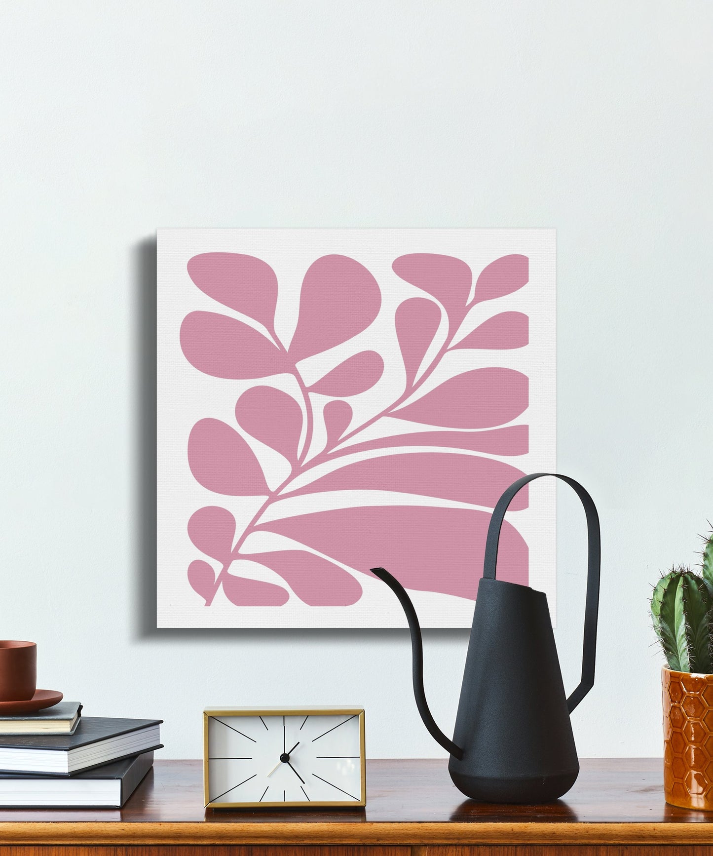 Premium Poster of Botanical Art Pink Floral Design Canvas Wraps