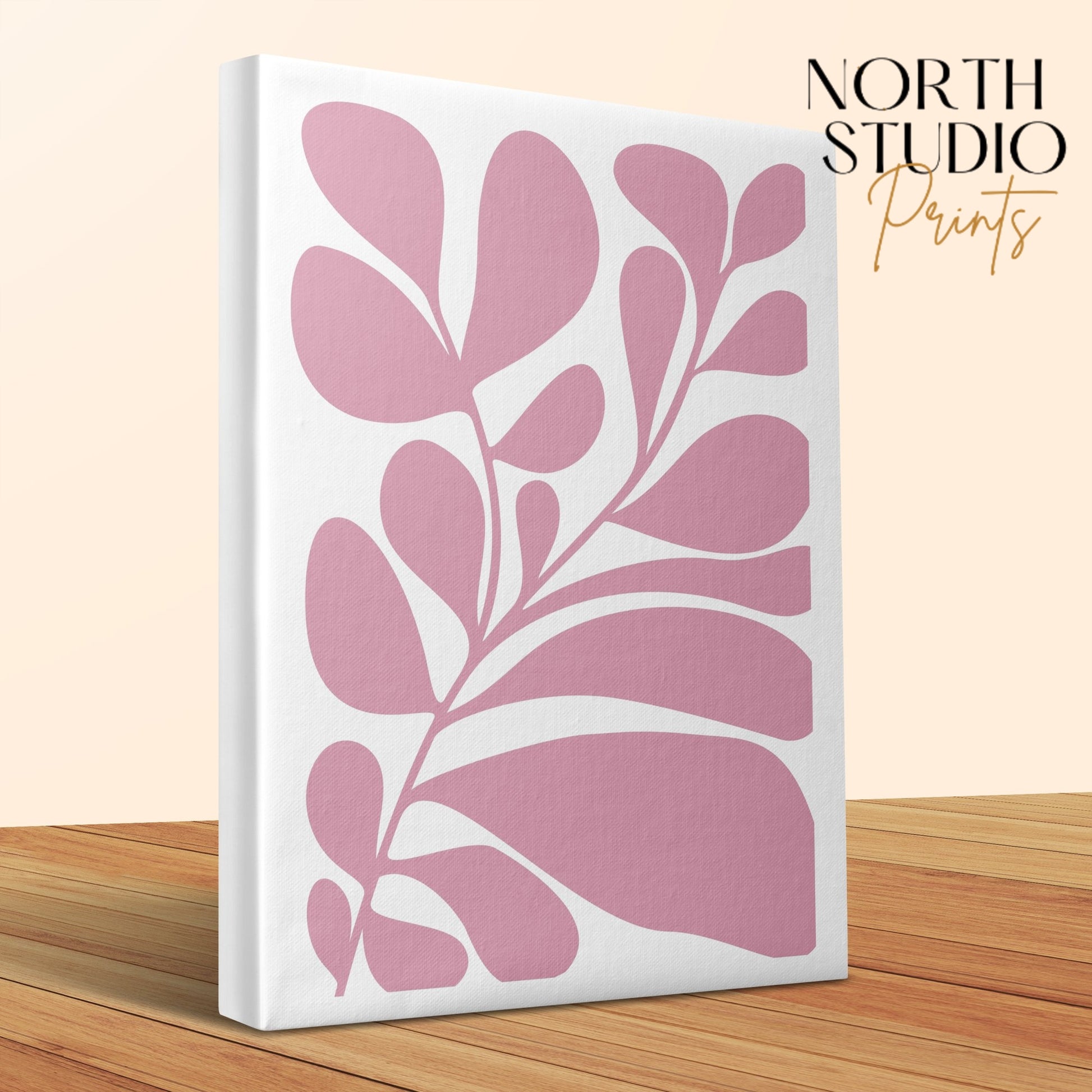 Premium Poster of Botanical Art Pink Floral Design Canvas Wraps