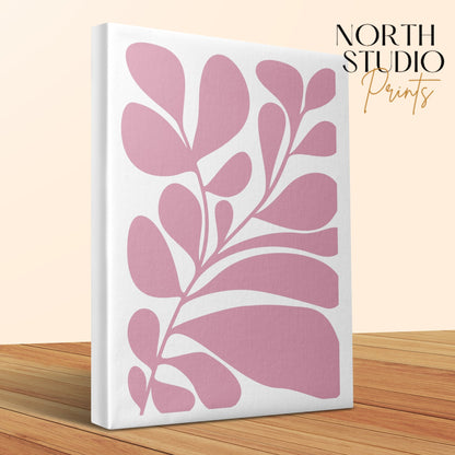 Premium Poster of Botanical Art Pink Floral Design Canvas Wraps