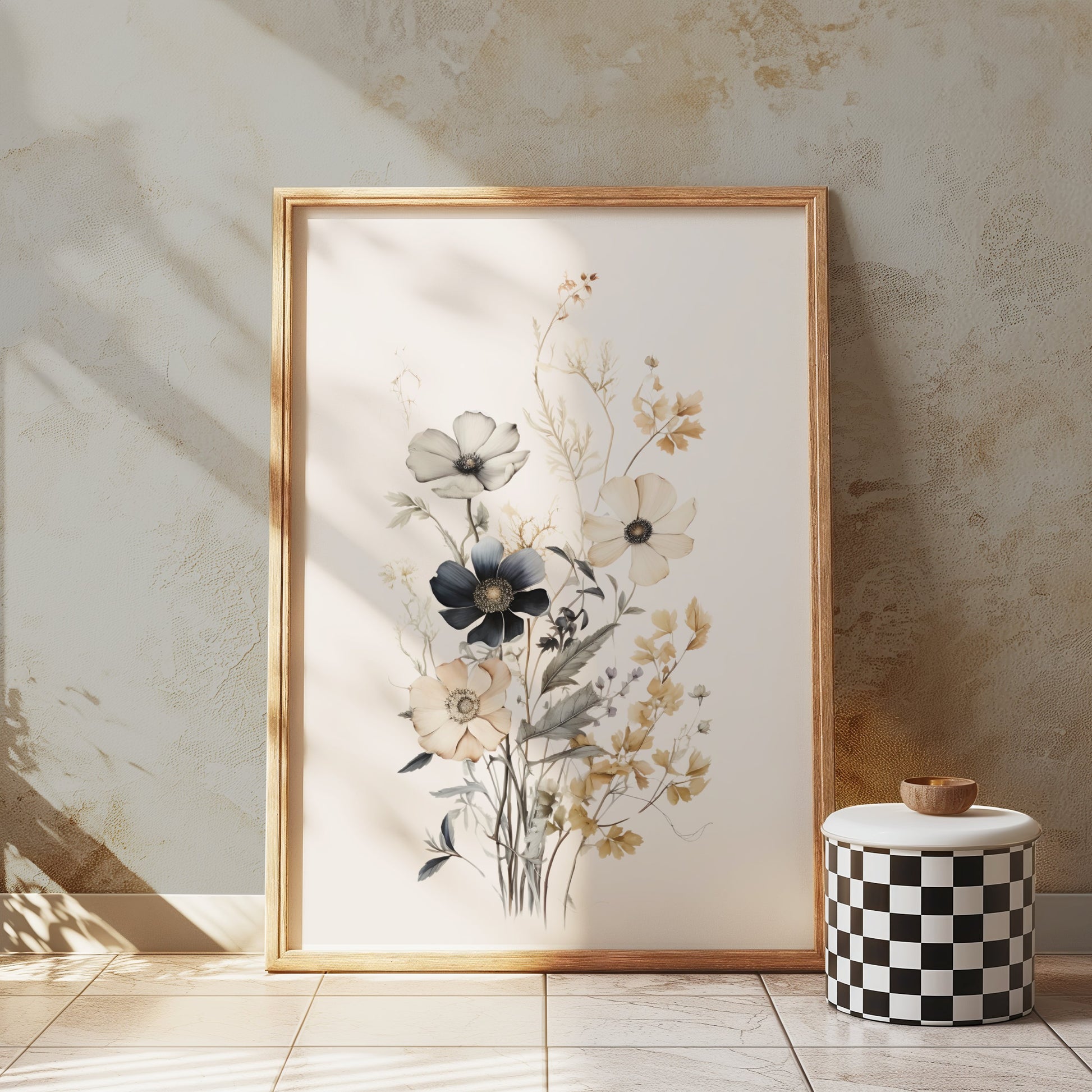 Premium Poster of Botanical Floral Art with Delicate Pastel Colors Posters