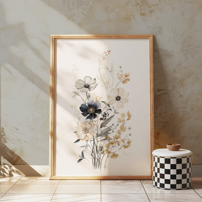 Premium Poster of Botanical Floral Art with Delicate Pastel Colors Posters