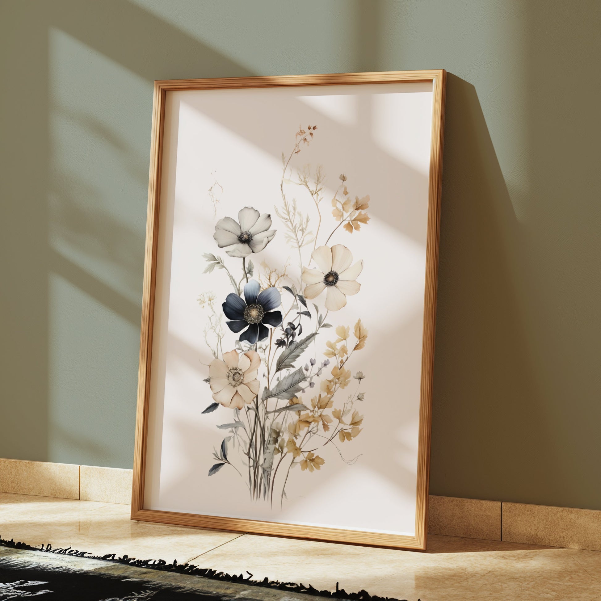 Premium Poster of Botanical Floral Art with Delicate Pastel Colors Posters