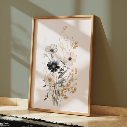 Premium Poster of Botanical Floral Art with Delicate Pastel Colors Posters