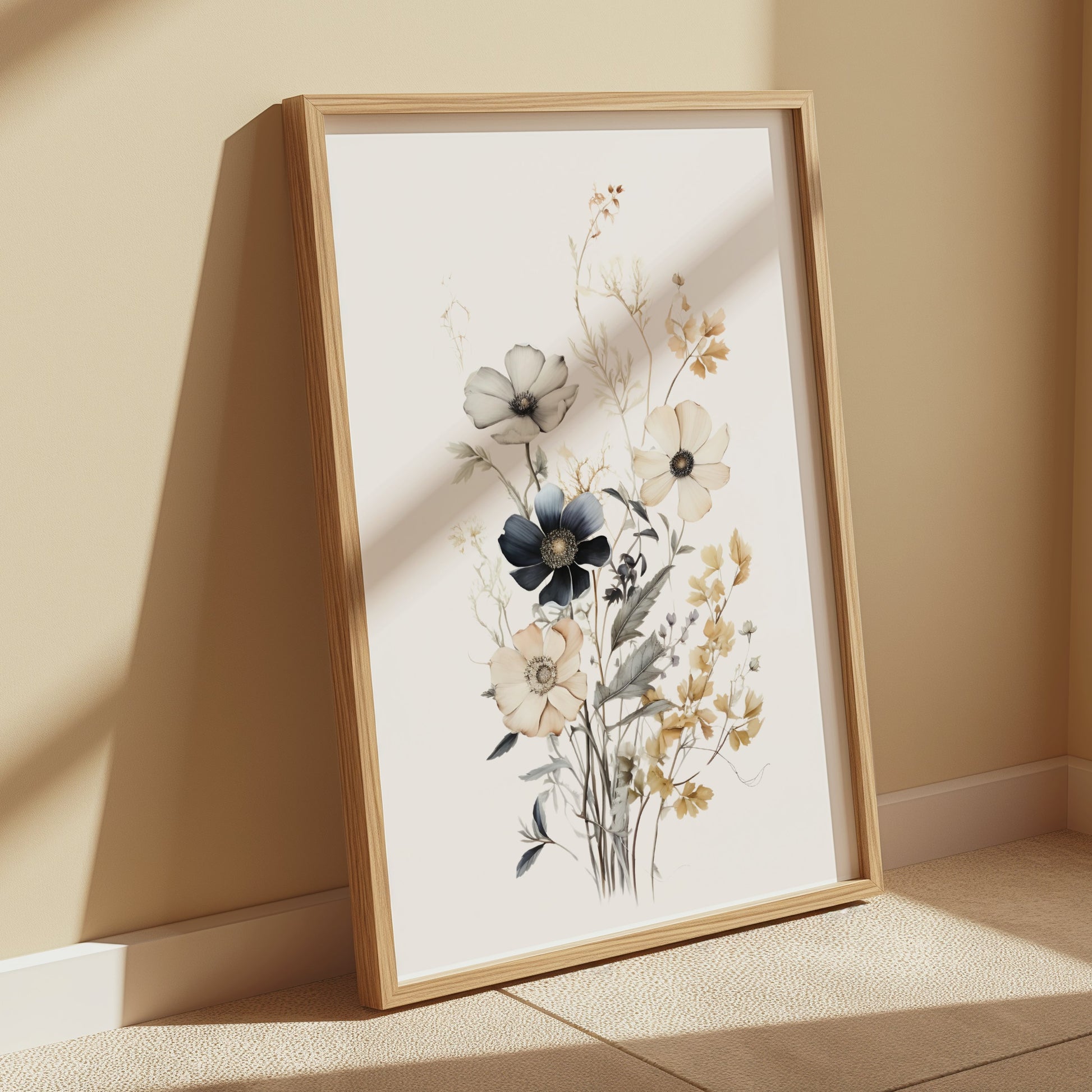 Premium Poster of Botanical Floral Art with Delicate Pastel Colors Posters