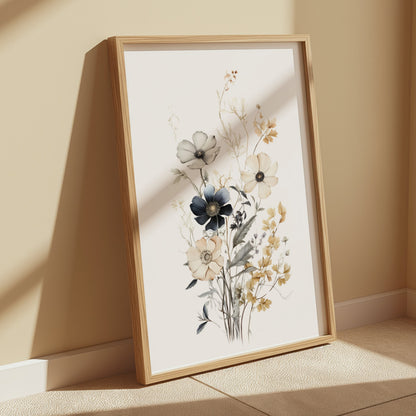 Premium Poster of Botanical Floral Art with Delicate Pastel Colors Posters