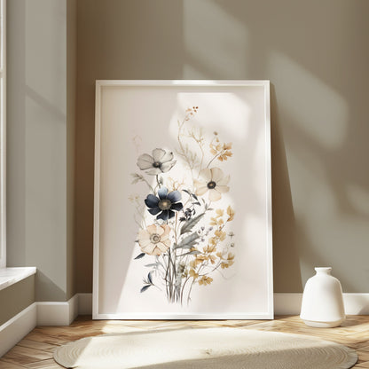 Premium Poster of Botanical Floral Art with Delicate Pastel Colors Posters