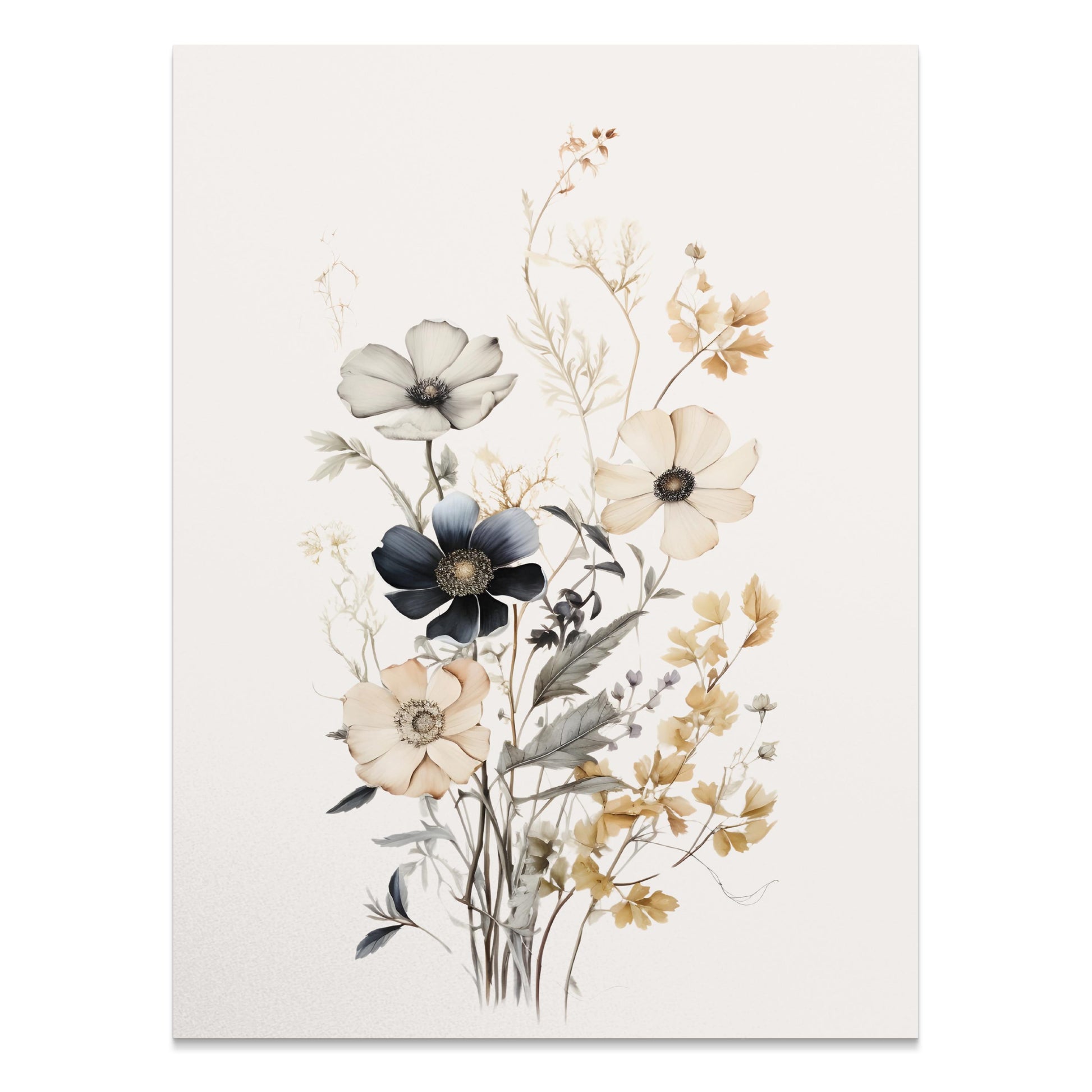 Premium Poster of Botanical Floral Art with Delicate Pastel Colors Posters