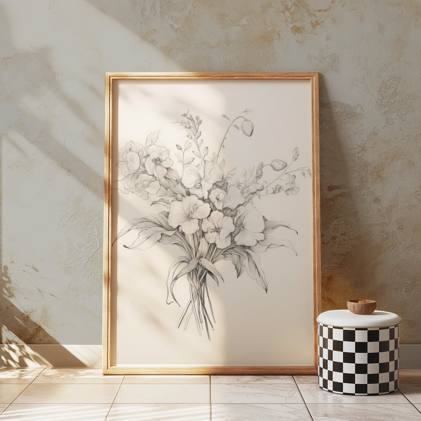 Premium Poster of Botanical Floral Sketch Art Beautiful Wall Posters