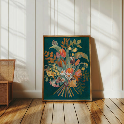 Premium Poster of Botanical Flower Bouquet Painting Art Posters