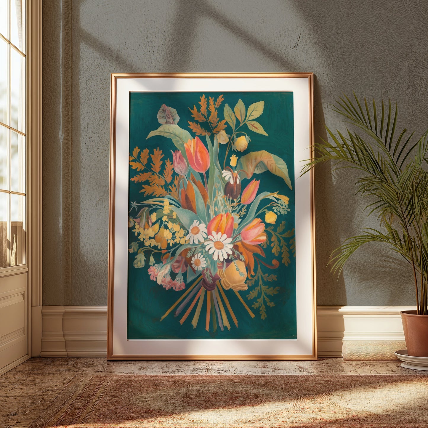 Premium Poster of Botanical Flower Bouquet Painting Art Posters