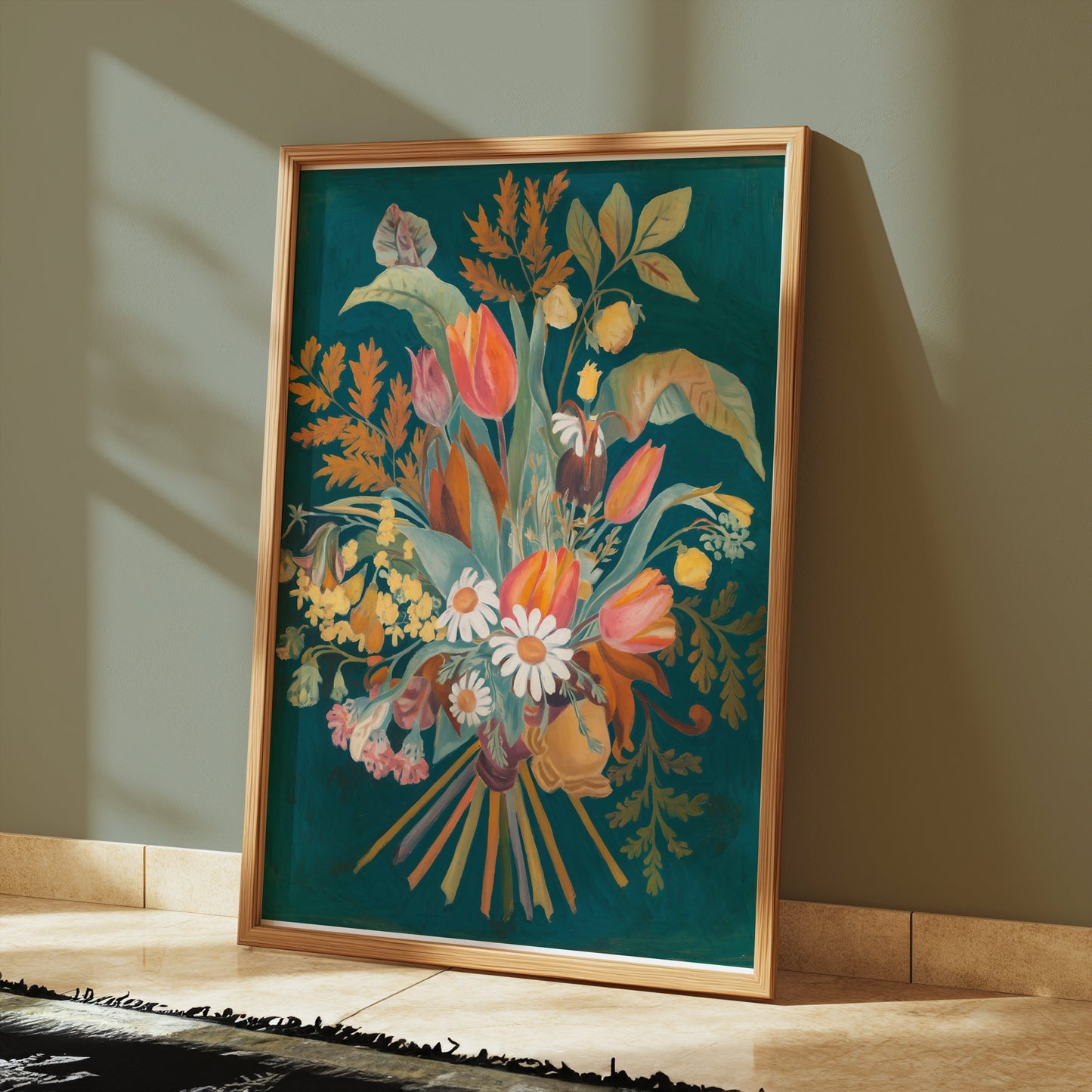 Premium Poster of Botanical Flower Bouquet Painting Art Posters