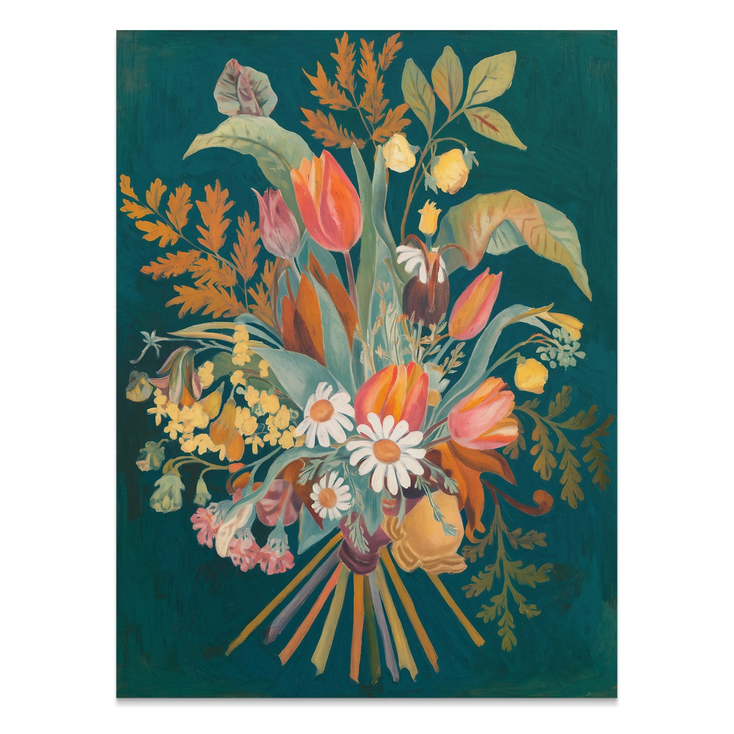Premium Poster of Botanical Flower Bouquet Painting Art Posters