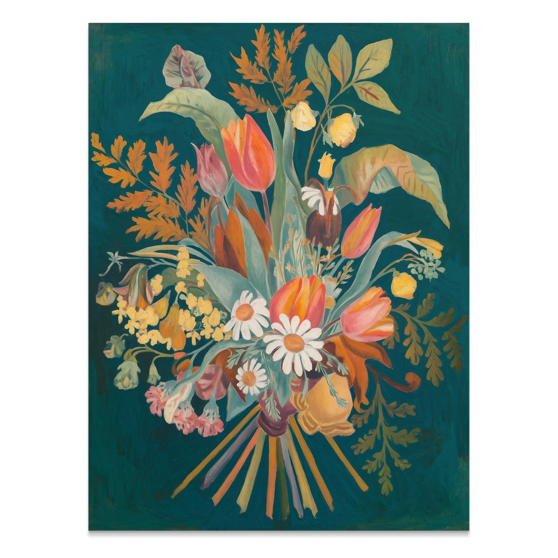 Premium Poster of Botanical Flower Bouquet Painting Art Posters
