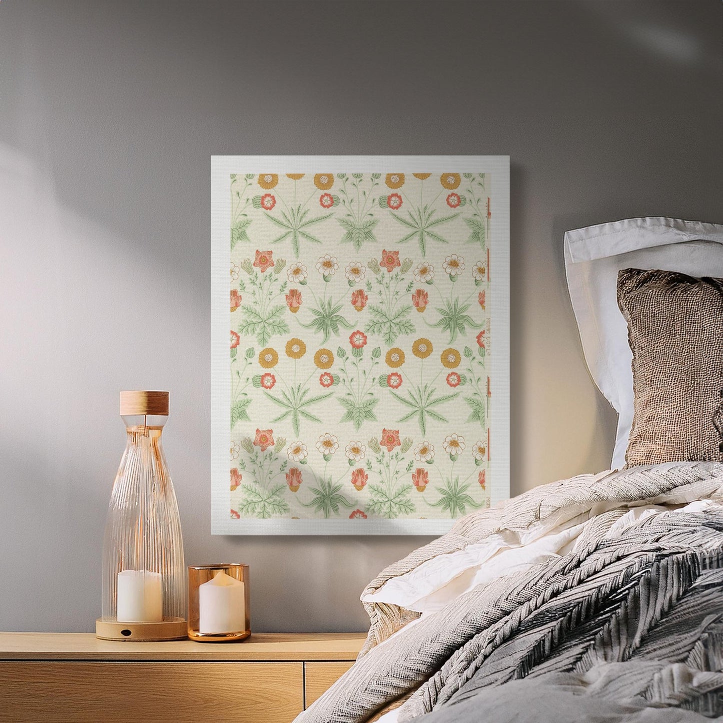Premium Poster of Botanical Flowers Pattern William Morris Canvas Wraps
